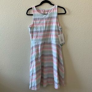 NWT Pact Candy Stripe Fit and Flare Tank Dress M